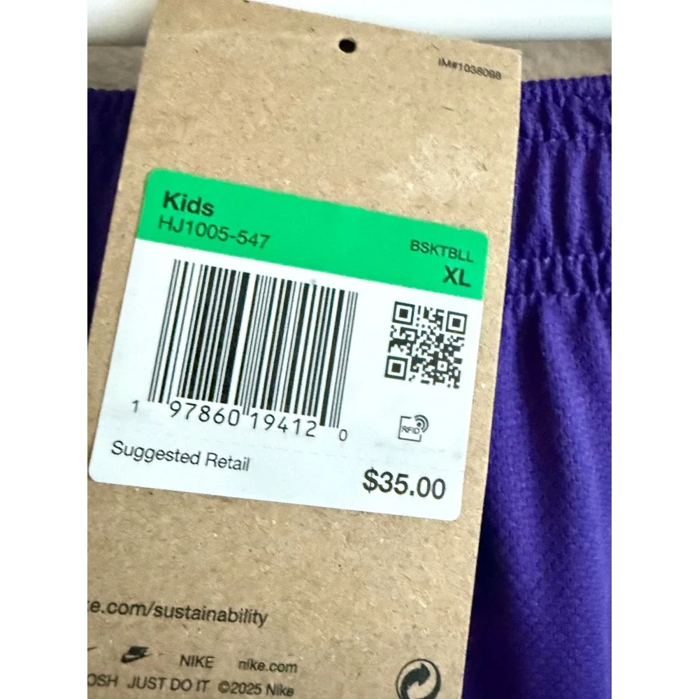 Nike NWT Kobe Bryant Kids Basketball Hoodie and Shorts‎ Set Purple Yellow L/XL - Picture 7 of 9